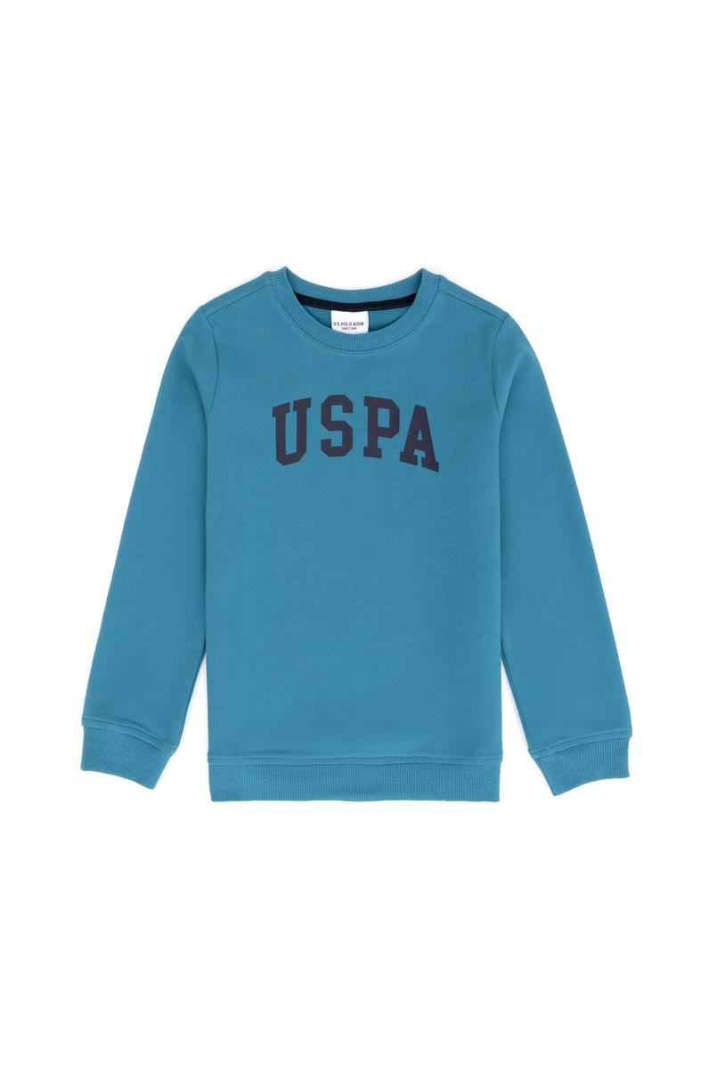 Erkek Çocuk Petrol Basic Bisiklet Yaka Sweatshirt