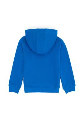 Çocuk Kobalt Mavi Basic Kapüşonlu Sweatshirt - 50277088093