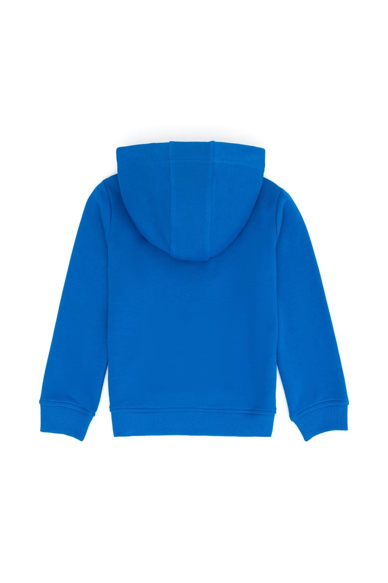 Çocuk Kobalt Mavi Basic Kapüşonlu Sweatshirt - 50277088093