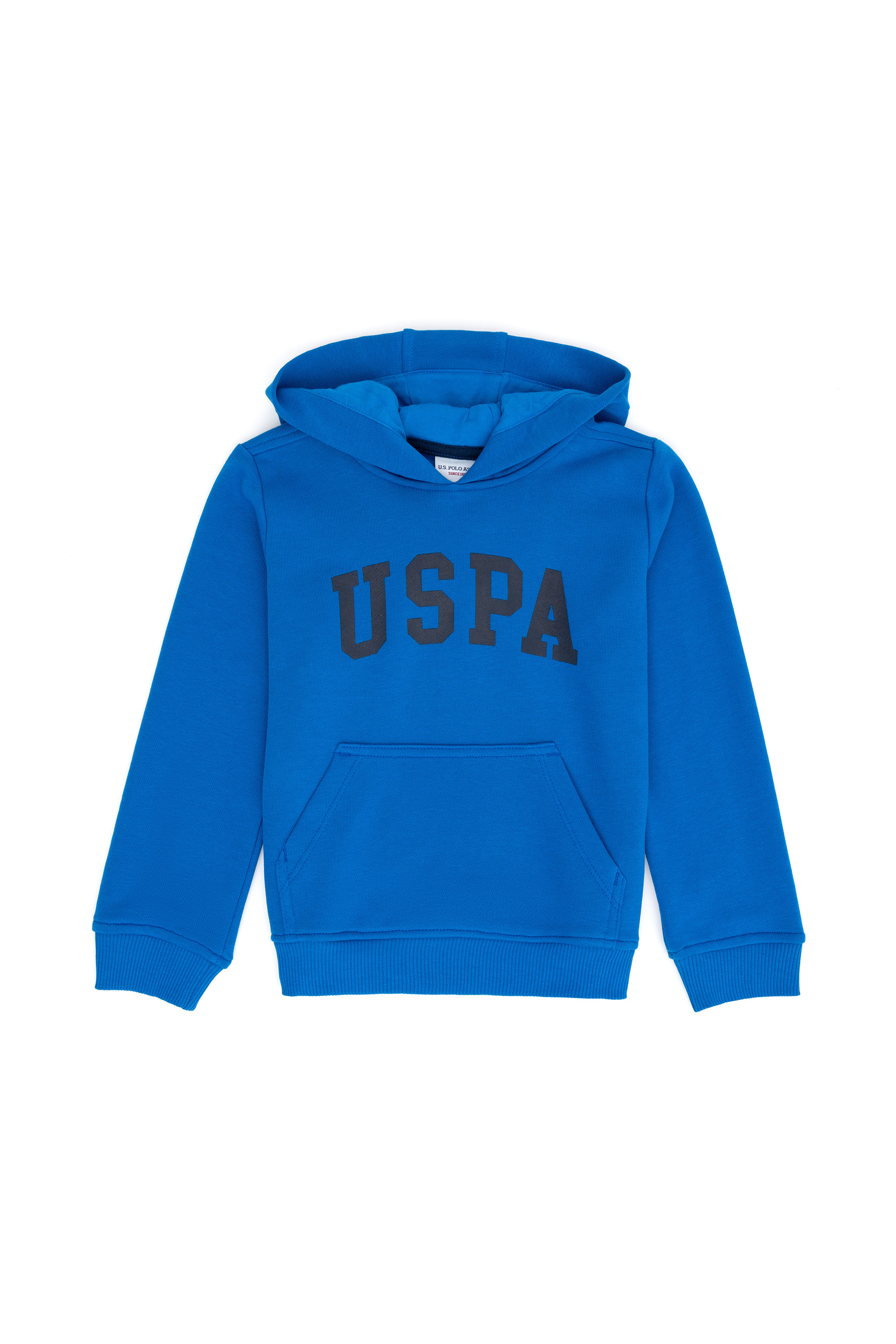 Çocuk Kobalt Mavi Basic Kapüşonlu Sweatshirt - Image 1