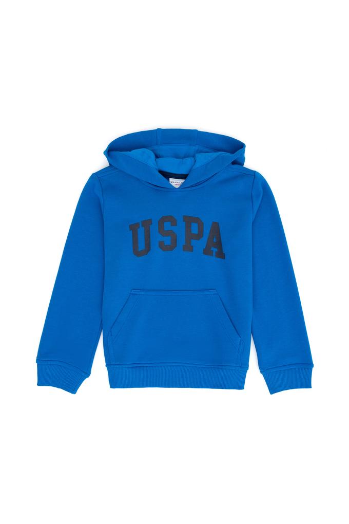 Çocuk Kobalt Mavi Basic Kapüşonlu Sweatshirt