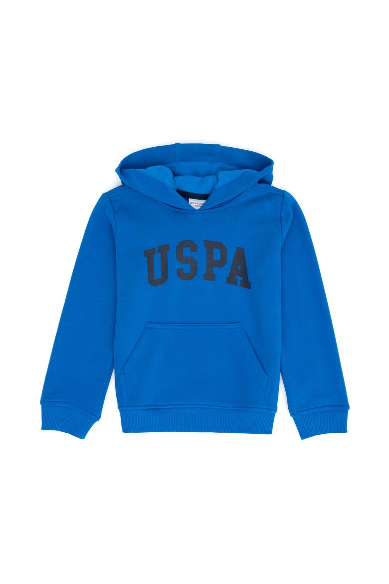 Çocuk Kobalt Mavi Basic Kapüşonlu Sweatshirt