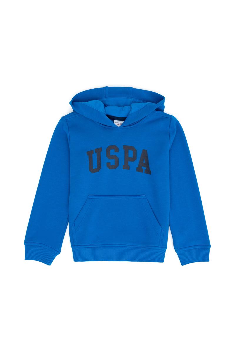 Çocuk Kobalt Mavi Basic Kapüşonlu Sweatshirt