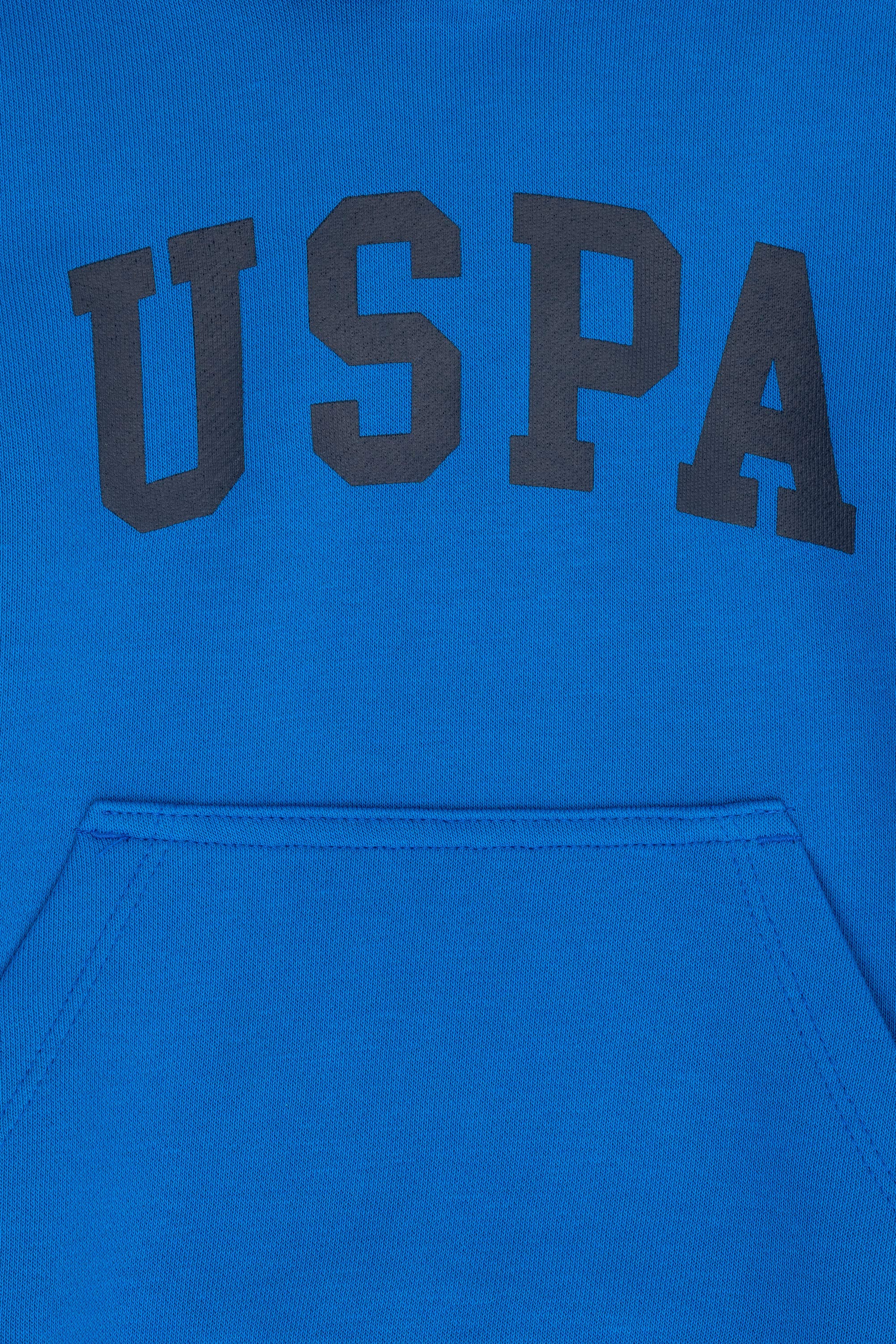Çocuk Kobalt Mavi Basic Kapüşonlu Sweatshirt - Image 3