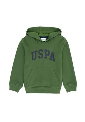 Çocuk Yeşil Basic Kapüşonlu Sweatshirt - 50277088128