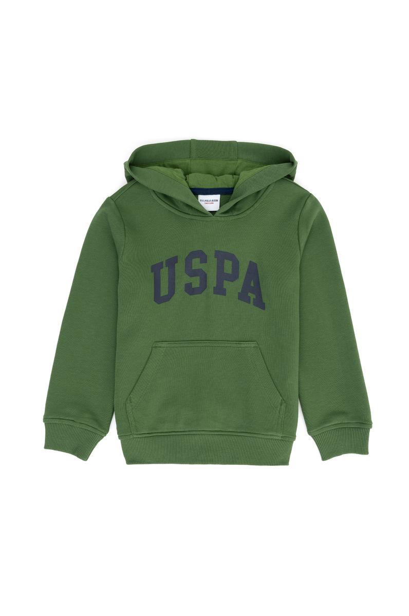 Çocuk Yeşil Basic Kapüşonlu Sweatshirt