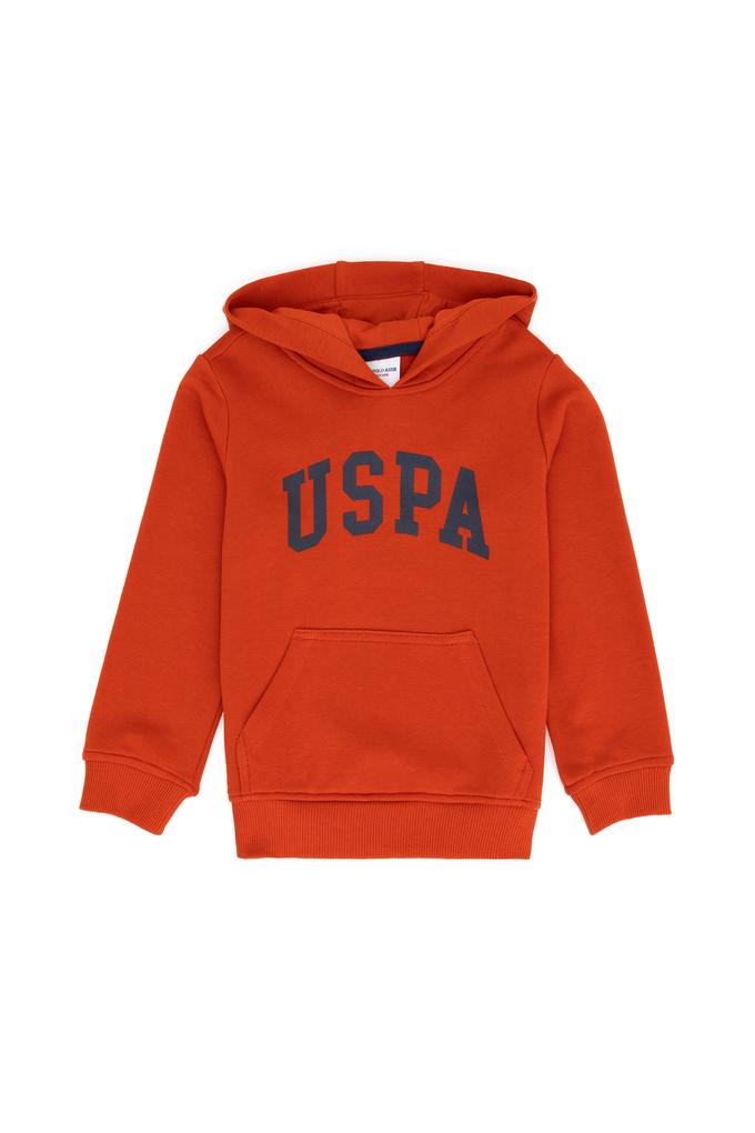 Çocuk Kiremit Basic Kapüşonlu Sweatshirt