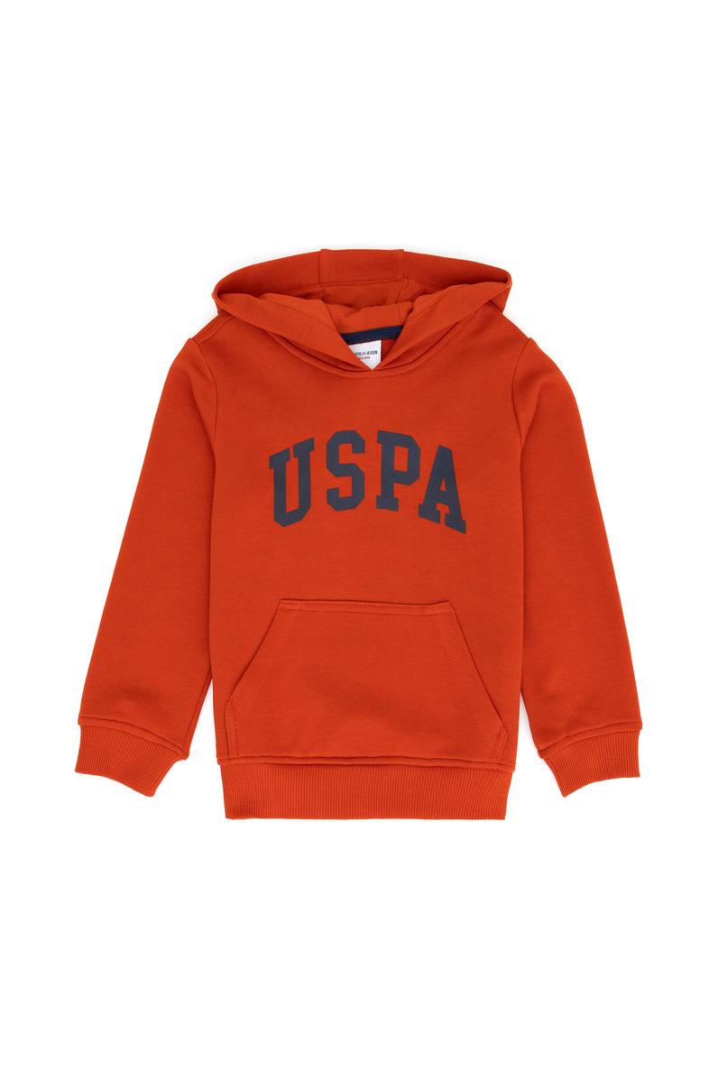 Çocuk Kiremit Basic Kapüşonlu Sweatshirt