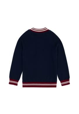 Erkek Çocuk Bordo Bisiklet Yaka Triko Hırka - 50271364020