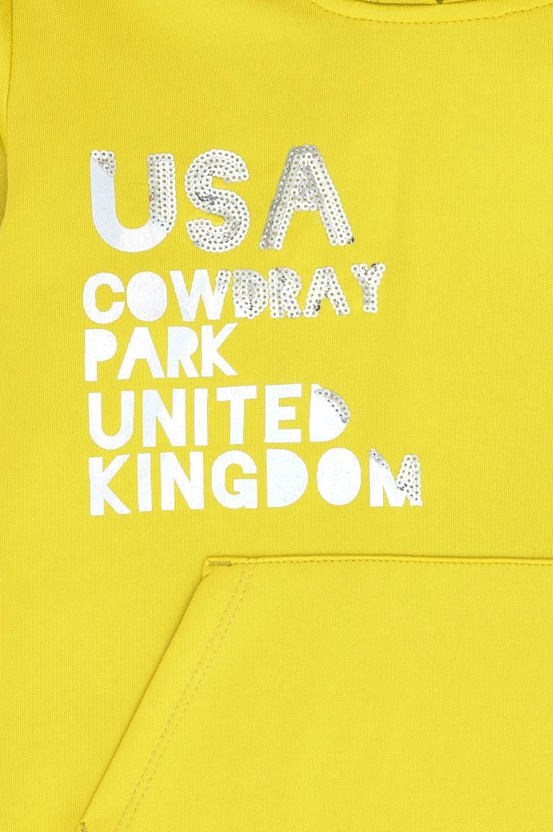 Çocuk Fıstık Yeşili Kapüşonlu Sweatshirt