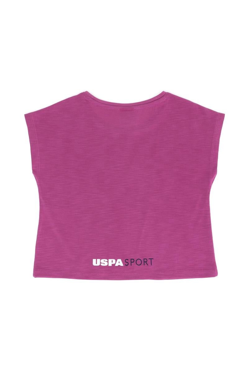 Kız Çocuk Menekşe Bisiklet Yaka Tişört