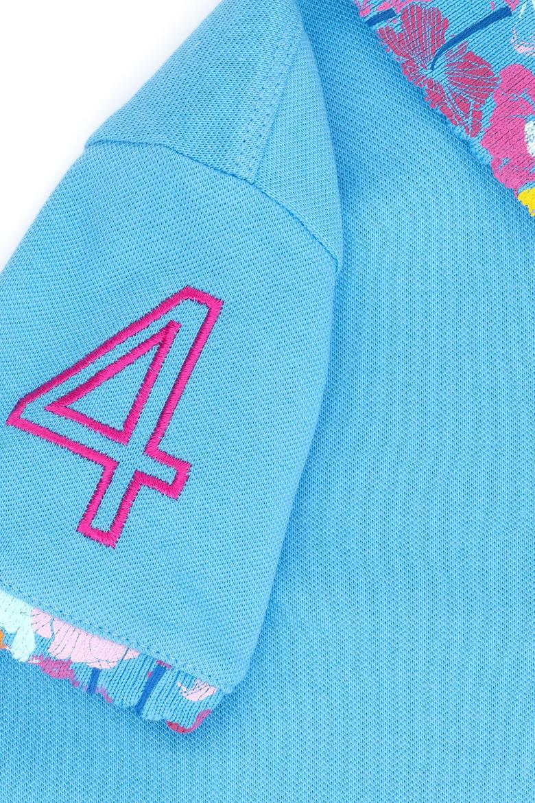 Kız Çocuk Turkuaz Basic Polo Yaka Tişört - 50265667083