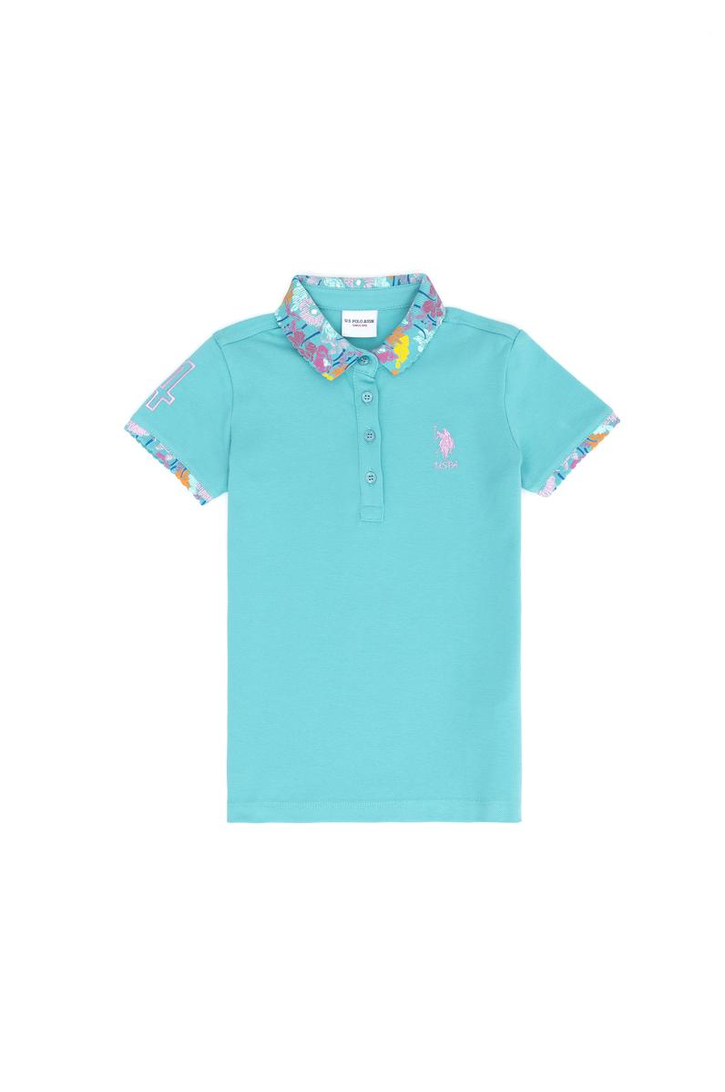 Kız Çocuk Mint Basic Polo Yaka Tişört