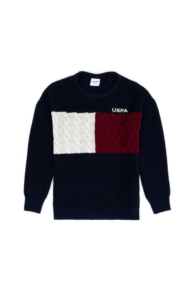 Erkek Çocuk Lacivert Bisiklet Yaka Kazak