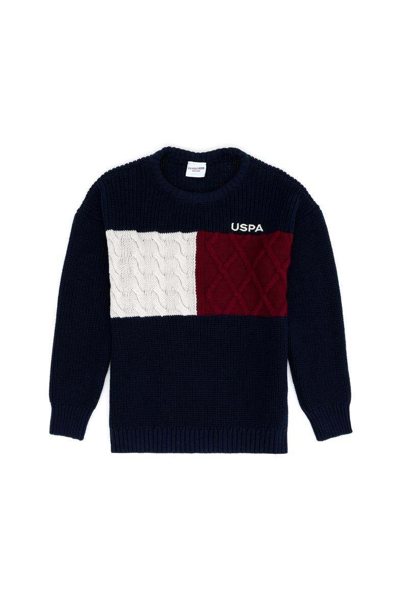 Erkek Çocuk Lacivert Bisiklet Yaka Kazak