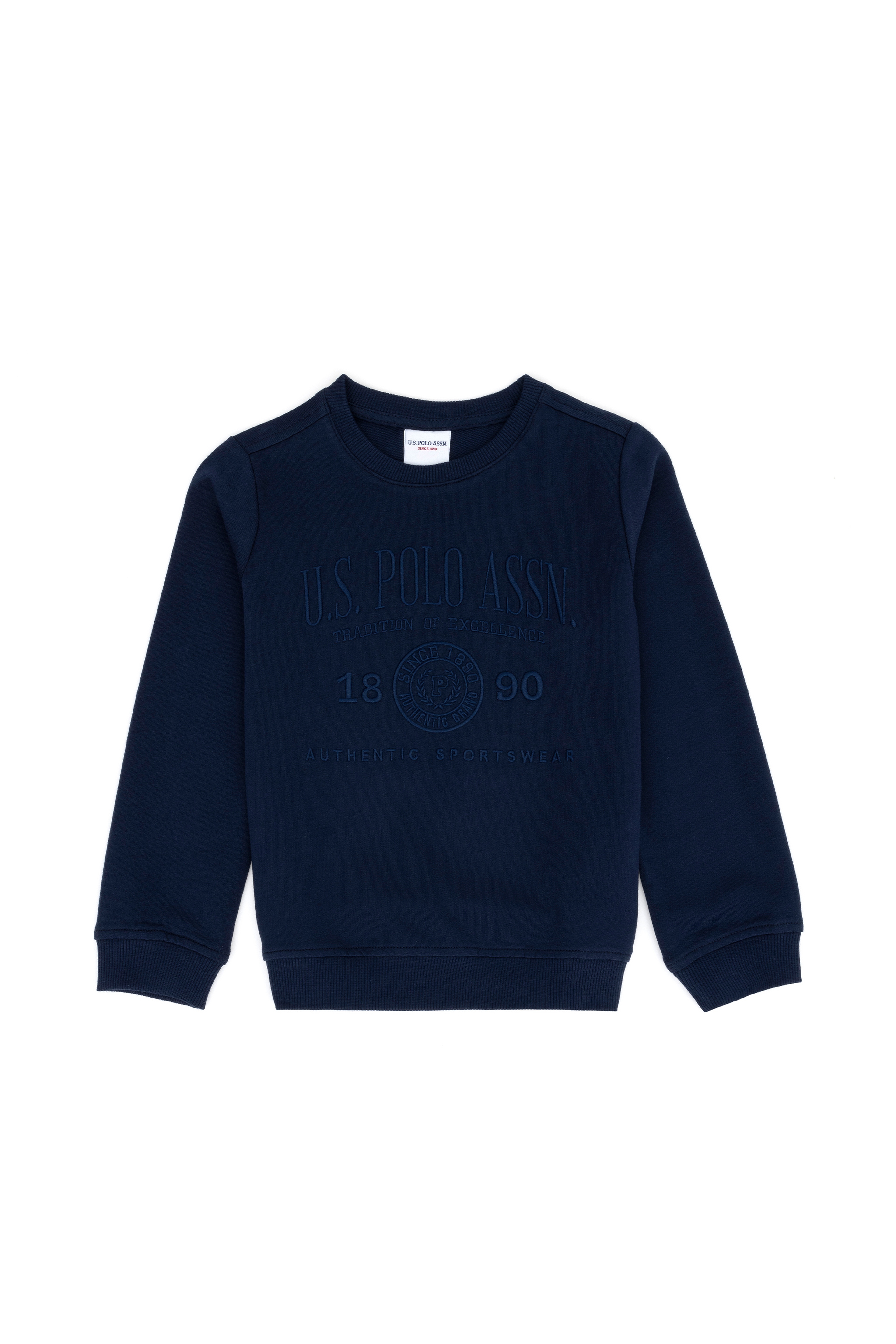 Çocuk Lacivert Bisiklet Yaka Sweatshirt - Image 1