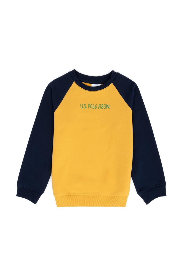 Çocuk Hardal Bisiklet Yaka Sweatshirt