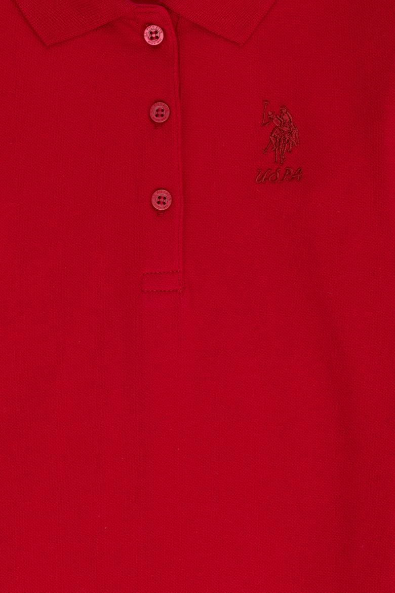 Kız Çocuk Bordo Polo Yaka Basic Sweatshirt - 50276782017