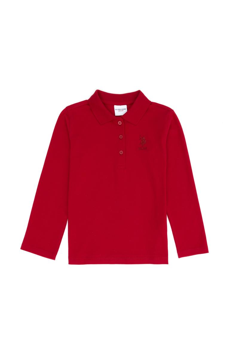 Kız Çocuk Bordo Polo Yaka Basic Sweatshirt - 50276782017