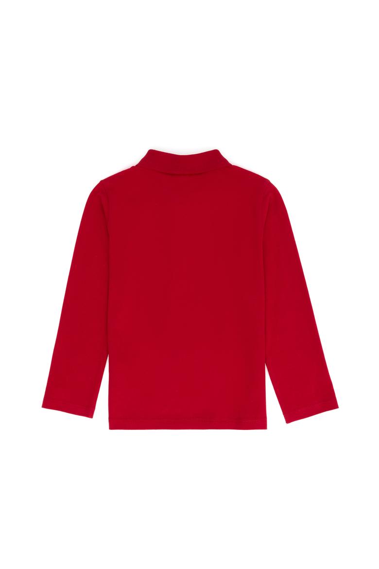 Kız Çocuk Bordo Polo Yaka Basic Sweatshirt - 50276782017