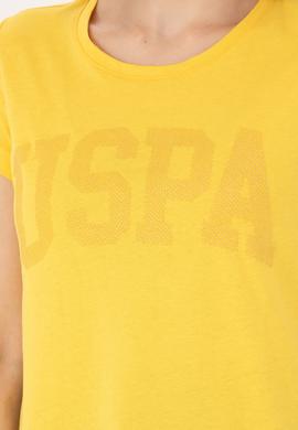 Kadın Sarı Basic Bisiklet Yaka Tişört - 50262670093