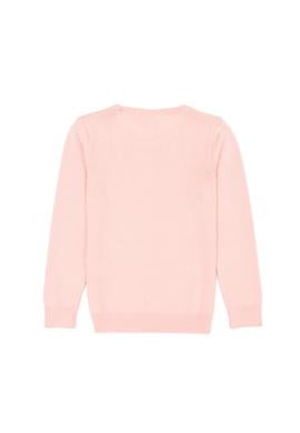 Kız Çocuk Toz Pembe Bisiklet Yaka Basic Kazak - 50275851134