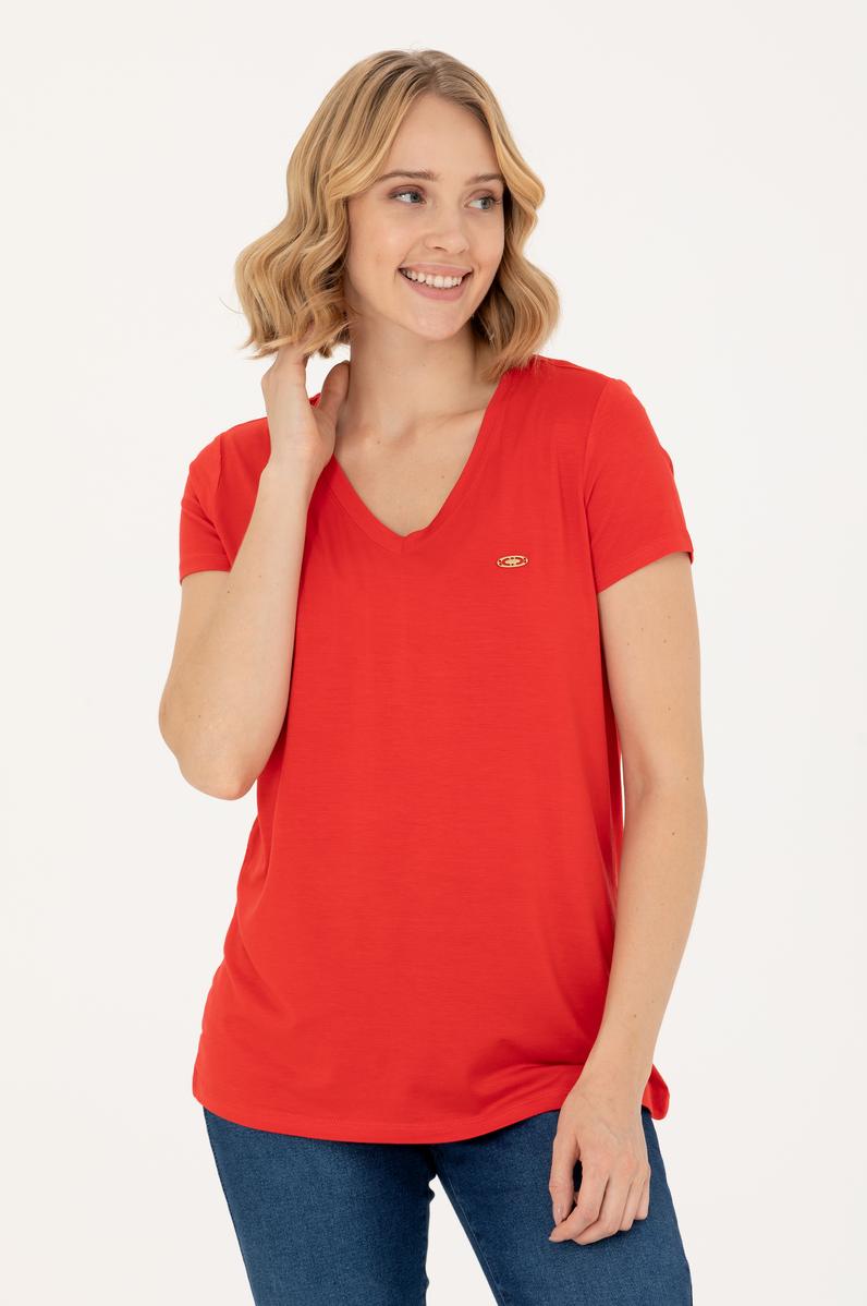 Kadın Kırmızı Basic Tişört