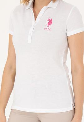 Kadın Beyaz Basic Polo Yaka Tişört - 50262695011