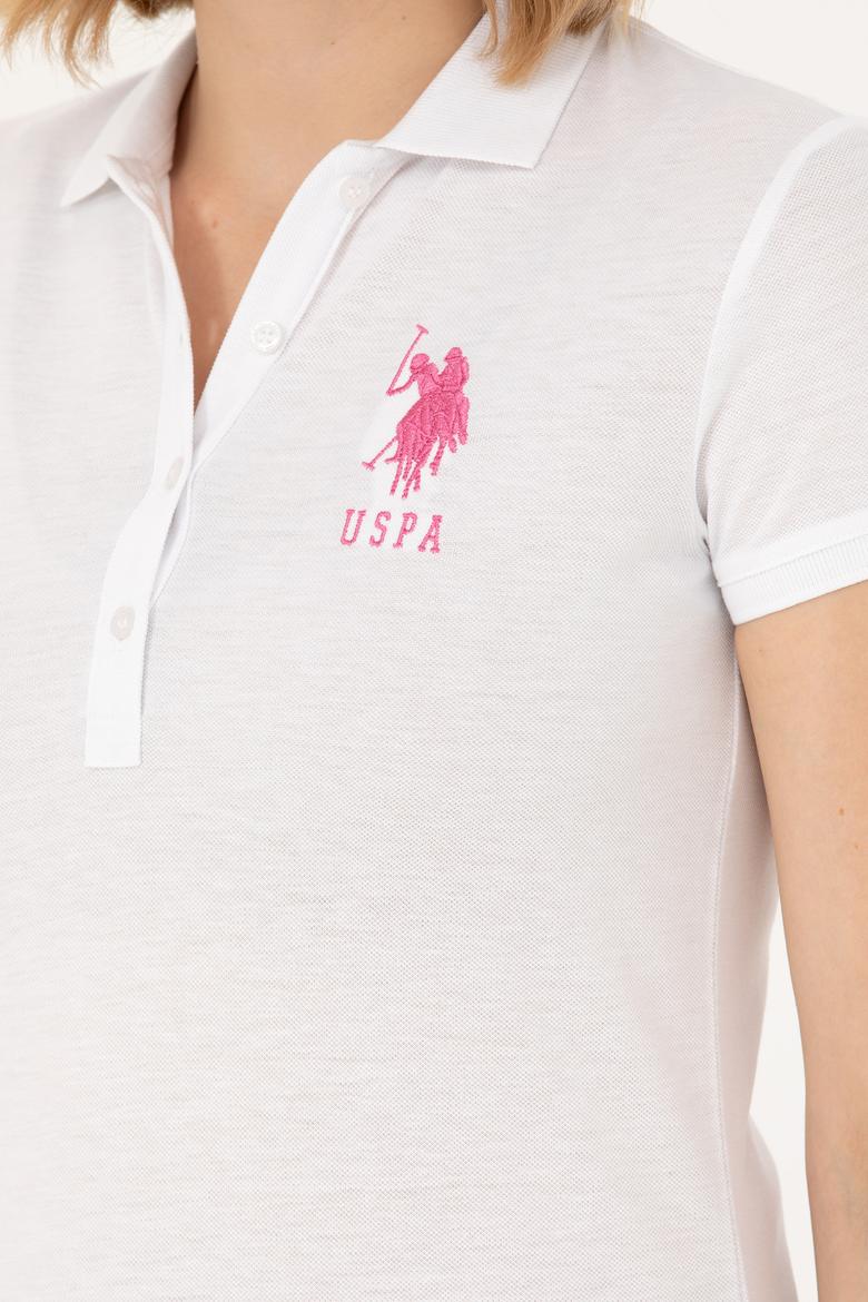 Kadın Beyaz Basic Polo Yaka Tişört - 50262695011