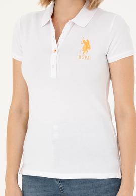 Kadın Beyaz Basic Polo Yaka Tişört - 50262699005