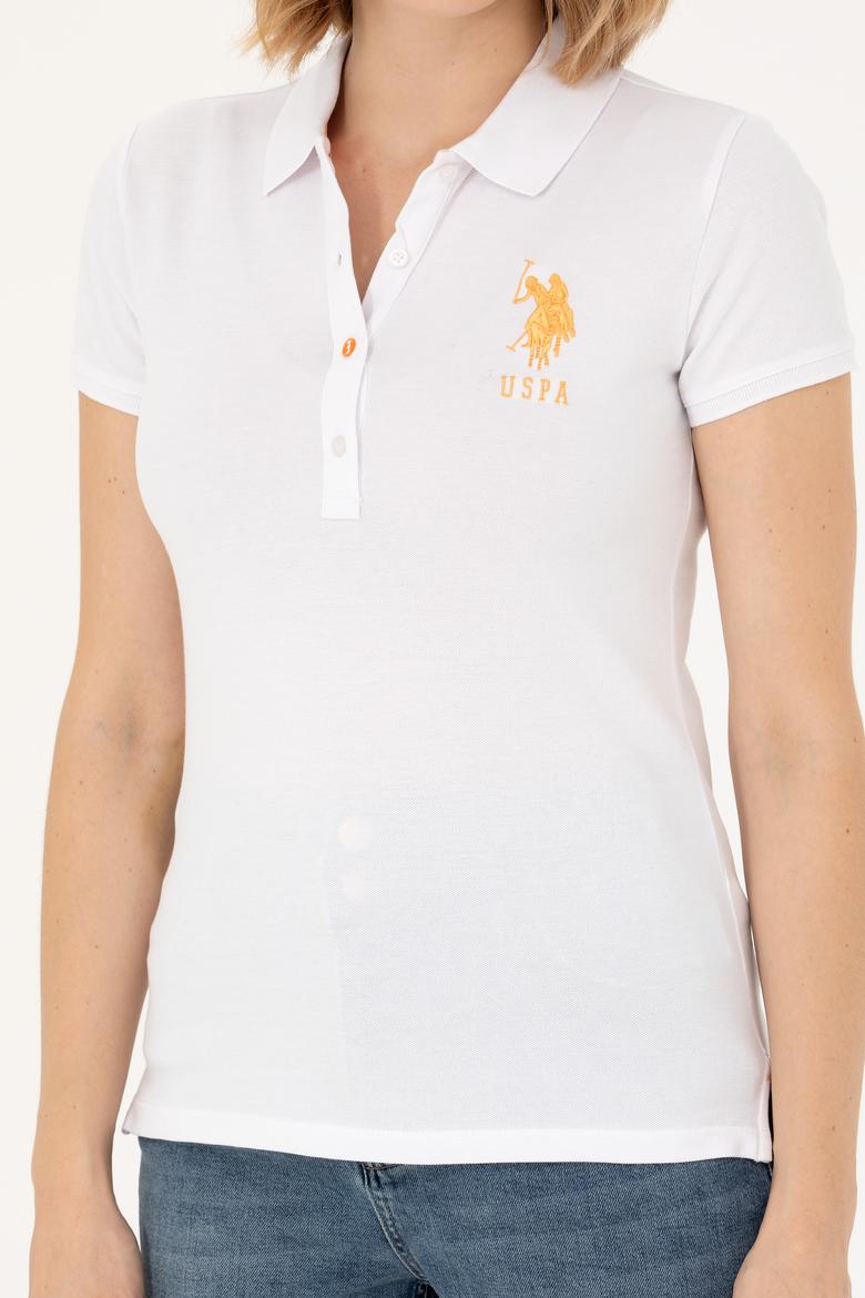 Kadın Beyaz Basic Polo Yaka Tişört - 50262699005