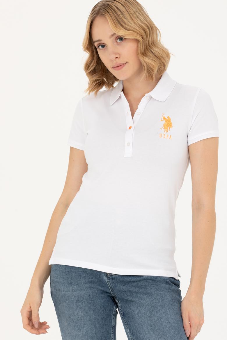 Kadın Beyaz Basic Polo Yaka Tişört - 50262699005