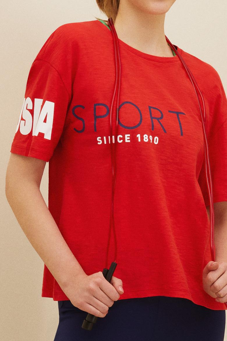 Kadın Kırmızı Tişört - 50264171028