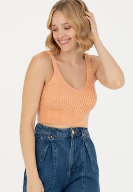 Kadın Pudra V Yaka Kazak - 50269506004