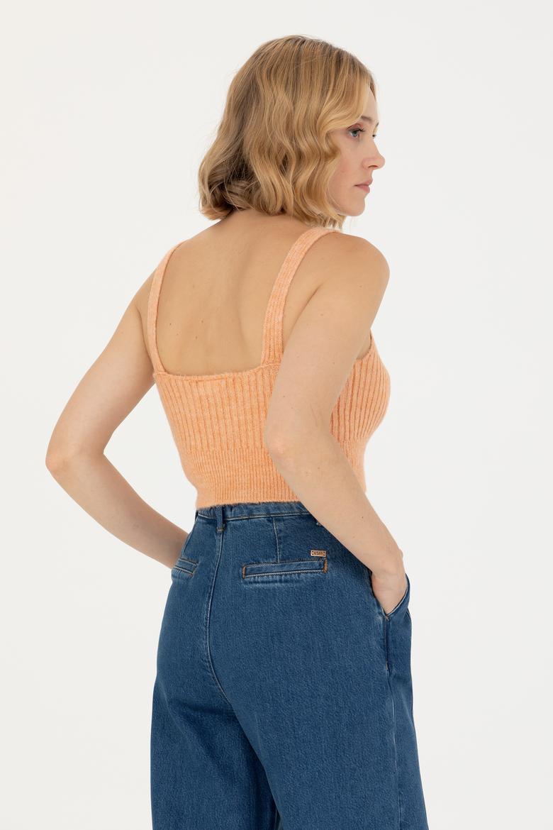 Kadın Pudra V Yaka Kazak - 50269506004