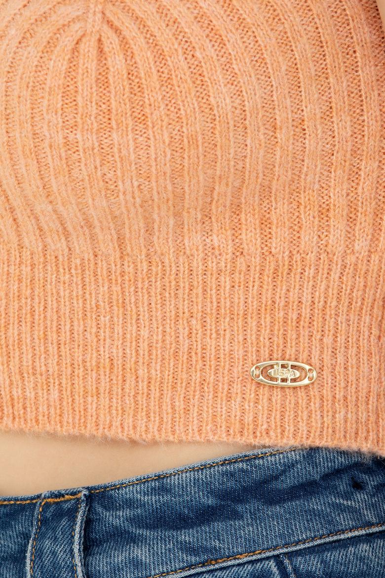 Kadın Pudra V Yaka Kazak - 50269506004