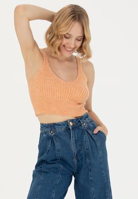 Kadın Pudra V Yaka Kazak - 50269506004