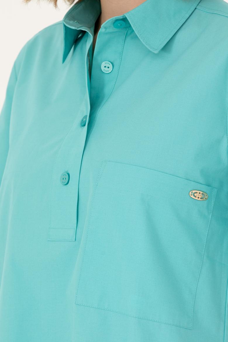 Kadın Mint Dokuma Elbise - 50262461015