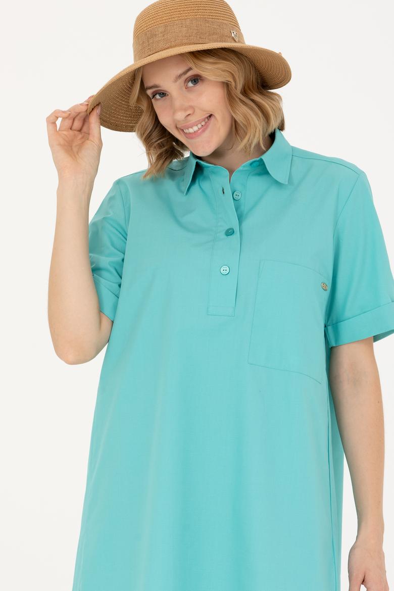 Kadın Mint Dokuma Elbise - 50262461015