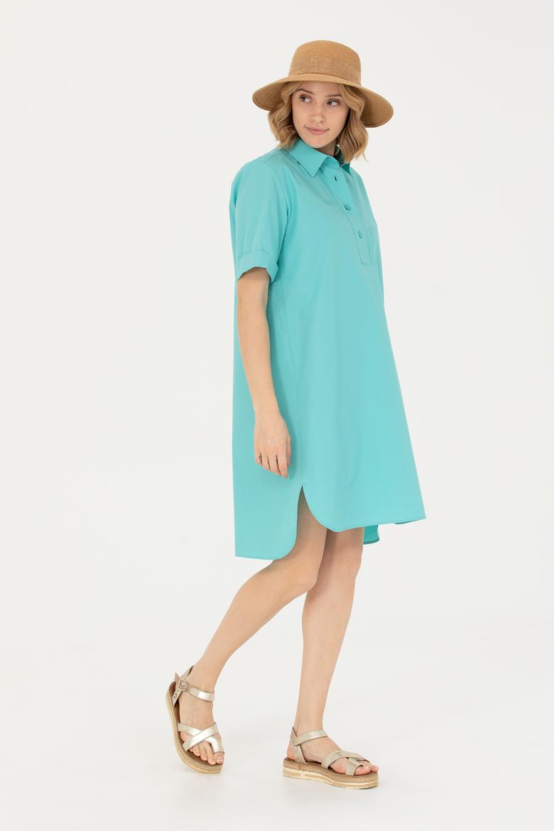 Kadın Mint Dokuma Elbise - 50262461015