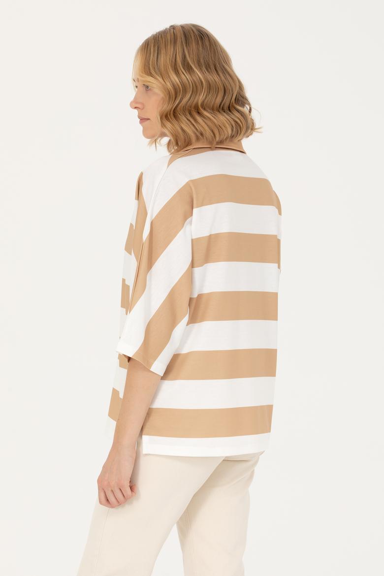 Kadın Camel Polo Yaka Tişört - 50262556003