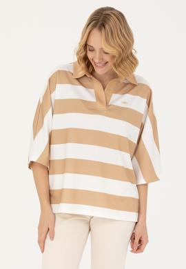 Kadın Camel Polo Yaka Tişört - 50262556003