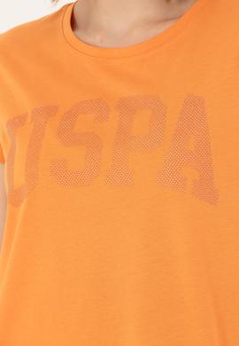 Kadın Turuncu Basic Bisiklet Yaka Tişört - 50262670021