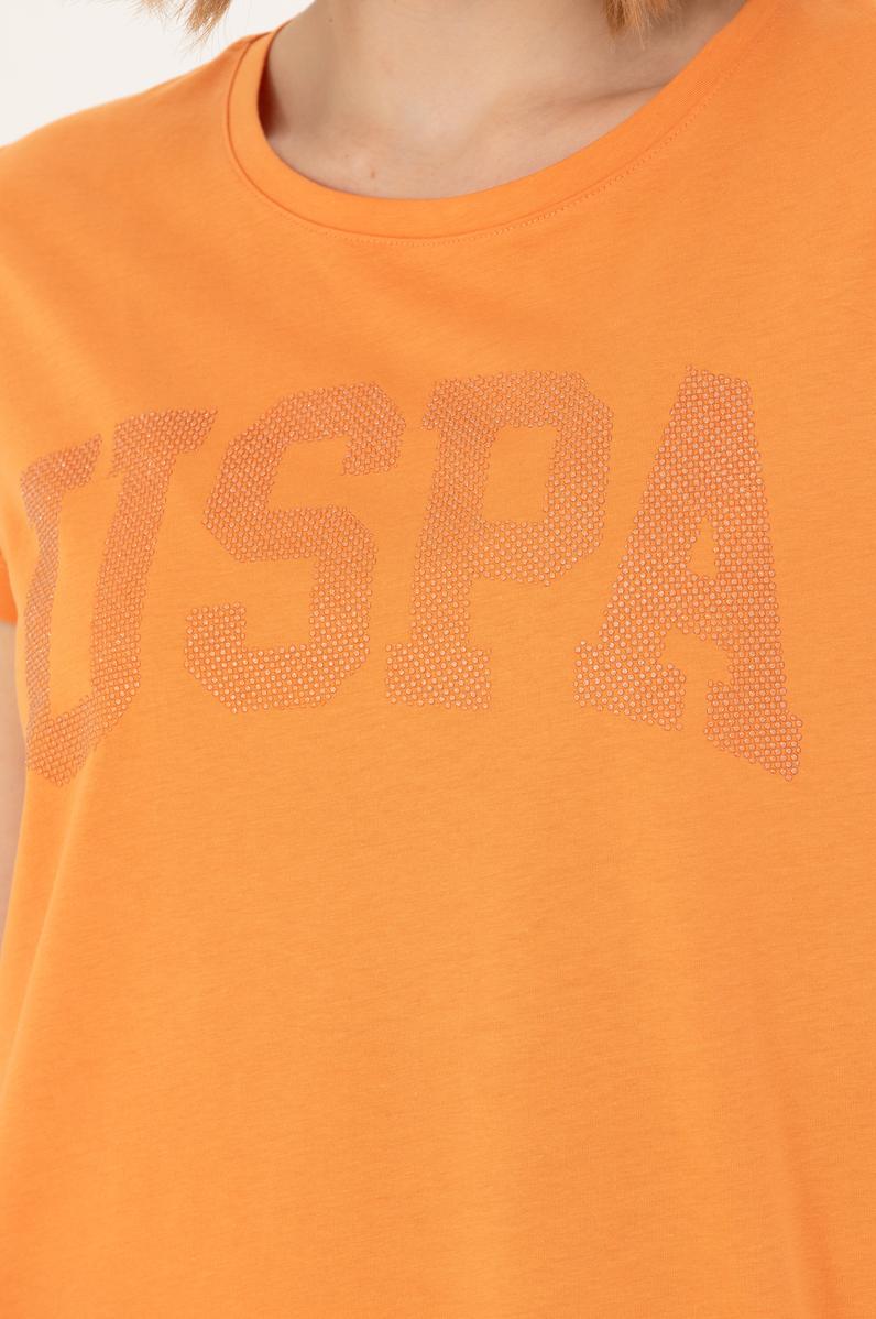 Kadın Turuncu Basic Bisiklet Yaka Tişört