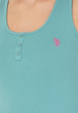 Kadın Mint Bisiklet Yaka Kolsuz Basic Tişört - 50262673021