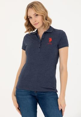 Kadın Lacivert Basic Polo Yaka Tişört - 50262695008