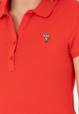 Kadın Kırmızı Polo Yaka Tişört - 50262715211