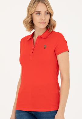 Kadın Kırmızı Polo Yaka Tişört - 50262715211