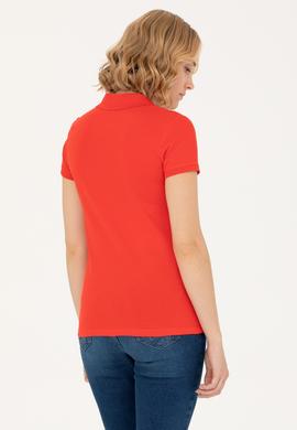Kadın Kırmızı Polo Yaka Tişört - 50262715211