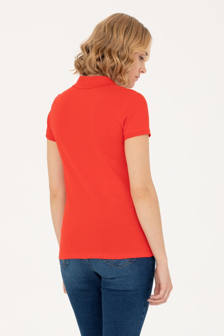 Kadın Kırmızı Polo Yaka Tişört - 50262715211